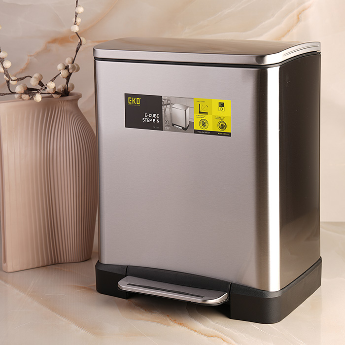 DSC05826 سطل زباله ی 20 لیتر برند اکو رنگ استیل - Image 1