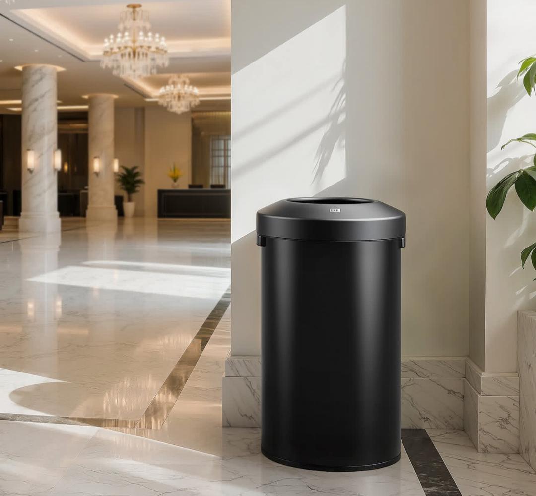 39 سطل استیل بدون درب اکو مشکی - Image 1