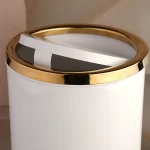 سطل و برس استیل بادبزنی کد 805 رنگ سفید طلایی - Image 2