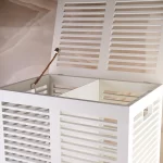 سبد رخت چرک چوبی رنگ سفید - Image 3