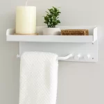 جا دستمال و حوله موبایلی استند دار رنگ سفید