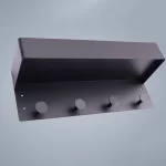 جای حوله ی استند دار جا موبایلی رنگ مشکی  - Image 2