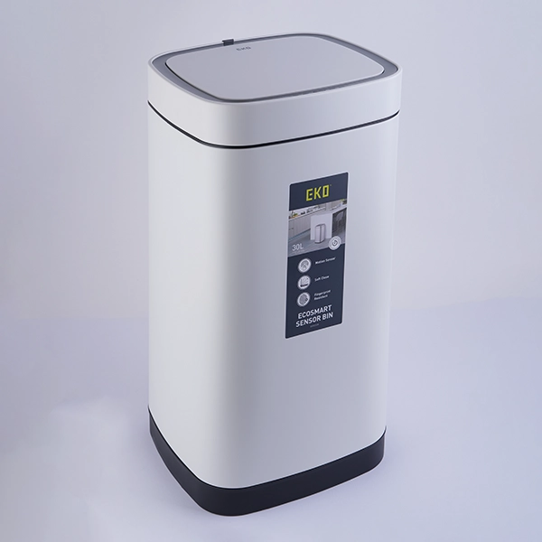 DSC07013 سطل زباله ی چشمی برند اکو حجم 30 لیتر رنگ سفید - Image 1