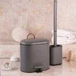 سطل و فرچه ی تک برند پرفکت سایز 3 لیتر مدل بیضی رنگ طوسی
