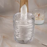 جای دستمال کاغذی رومیزی کریستالی استوانه ایی - Image 4