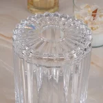جای دستمال کاغذی رومیزی کریستالی استوانه ای راه راه - Image 3