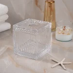 جا دستمال کاغذی مکعبی کریستالی طرح راه راه - Image 2