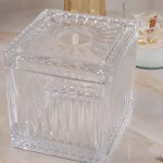 جا دستمال کاغذی مکعبی کریستالی طرح راه راه - Image 4