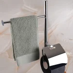 استند ایستاده جای دستمال و حوله ی تک رنگ استیل براق - Image 2
