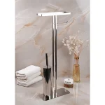 استندایستاده با جای دستمال و فرچه و سینی رنگ استیل براق - Image 4