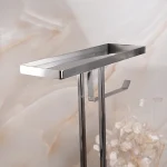 استندایستاده با جای دستمال و فرچه و سینی رنگ استیل براق - Image 3