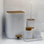 سرویس بهداشتی 5 پارچه میامی طرح چوب رنگ سفید