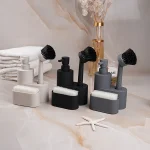 جا مایع اسکاچ ظرفشویی همراه با فرچه طرح بیضی رنگ طوسی - Image 4