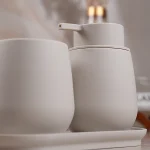 جا مایع و جای مسواک مدل اشپیریلا رنگ کرم وانیل - Image 2