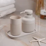 جا مایع و مسواک اکرلیک مدل گرد راه راه