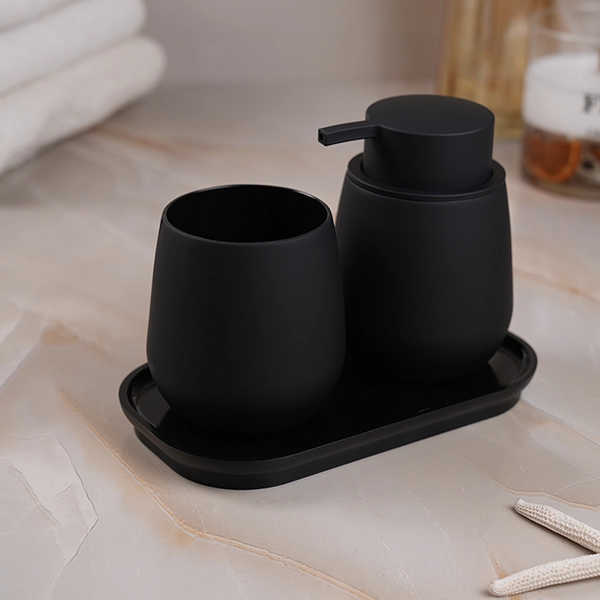 DSC07744 جا مایع و جای مسواک مدل اشپیریلا رنگ مشکی - Image 1