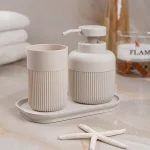 جا مایع و مسواک اکرلیک مدل گرد راه راه - Image 2