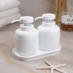 جا مایع دوقلو اکرلیک مدل گرد راه راه رنگ سفید