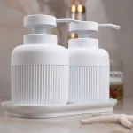 جا مایع دوقلو اکرلیک مدل گرد راه راه رنگ سفید - Image 2