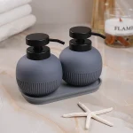 جا مایع دوقلو اکرلیک گرد طوسی پایین شیاردار - Image 5