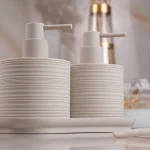 جا مایع دوقلو اکرولیک خط ریز بامبو رنگ کرم وانیل - Image 2