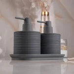 جا مایع دوقلو اکرولیک خط ریز بامبو رنگ طوسی - Image 3