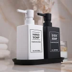 جا مایع دوقلو فلت دورنگ سفید و مشکی فونت دار - Image 2