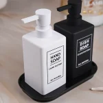 جا مایع دوقلو فلت دورنگ سفید و مشکی فونت دار - Image 3