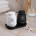 جا مایع دوقلو اشپیریلا دورنگ سفید و مشکی فونت دار - Image 2