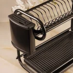 جا ظرفی دو طبقه استیل رنگ مشکی ev001 - Image 3