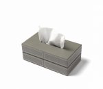 دستمال باکسی مستطیل چرمی رنگ طوسی