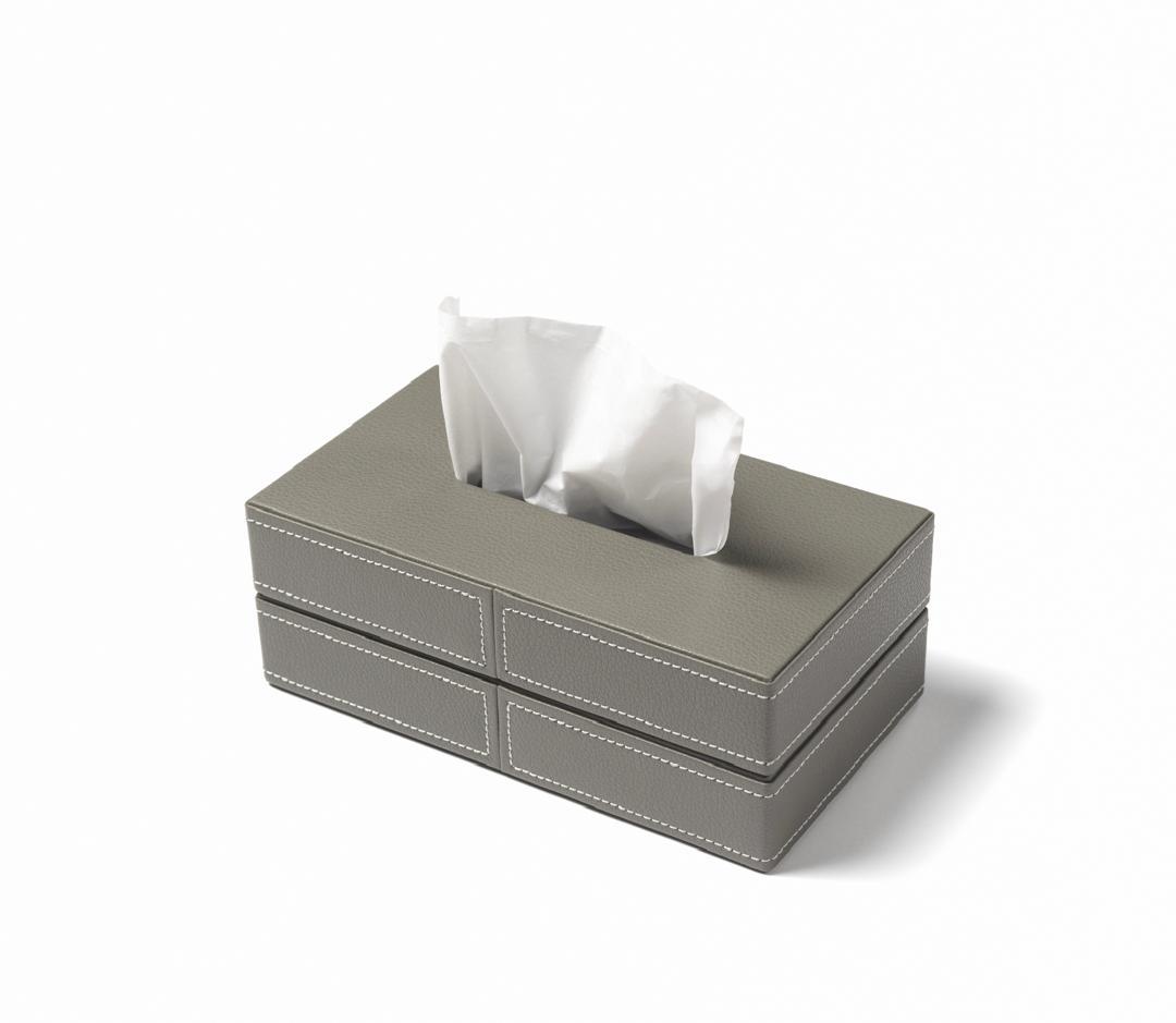 0e33543b-ffaa-4aee-b2b6-75c1819e9a9d دستمال باکسی مستطیل چرمی رنگ طوسی - Image 1