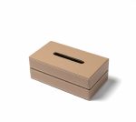 جا دستمال باکسی مستطیل چرمی رنگ نسکافه ایی - Image 2