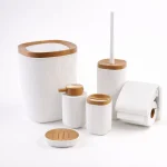 سرویس بهداشتی روما سفید چوبی با جای دستمال