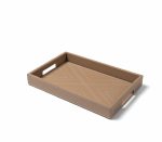 سینی دسته توکار چرمی رنگ نسکافه ای - Image 2