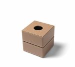 دستمال باکسی مربع چرمی رنگ نسکافه ای - Image 2