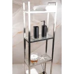 استند 4 طبقه صفحه استیل رنگ کروم مات - Image 6