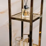 استند 4 طبقه صفحه استیل رنگ کروم طلایی - Image 6