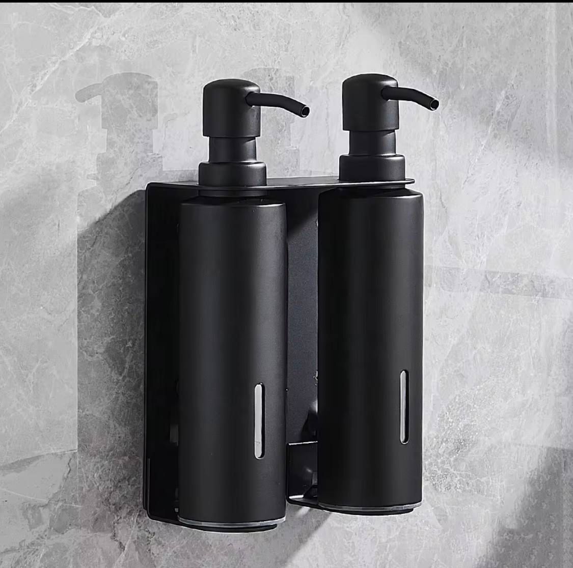 Twin wall-mounted liquid dispenser, flat model جا مایع دیواری دوقلو مدل فلت