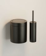 سطل و برس استیل دیواری 5 لیتر رنگ مشکی - Image 2