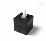 دستمال باکسی مربع چرمی رنگ مشکی