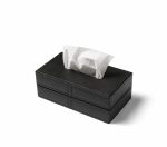 دستمال باکسی مستطیل چرمی  رنگ مشکی