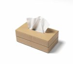 دستمال باکسی مستطیل چرمی رنگ کرم