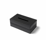 دستمال باکسی مستطیل چرمی  رنگ مشکی - Image 2