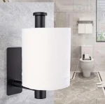 جای دستمال رول کوتاه چسبی پایه مستطیل رنگ مشکی - Image 4