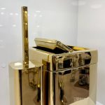 سطل و برس تک اسمارت 6 لیتر بادبزنی مربع رنگ طلایی - Image 3