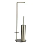 استند ایستاده با فرچه و جای دستمال توالت پایه گرد رنگ سفید 110-WH - Image 3