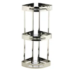 جا شامپویی کنج سه طبقه ی رنگ استیل براق کد 2013-CR Banyo