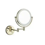 اینه اصلاح دیواری چراغدار رنگ طلایی214-1(GO)