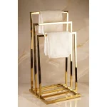 استند حوله ی سه شاخه رنگ طلایی براق - Image 5